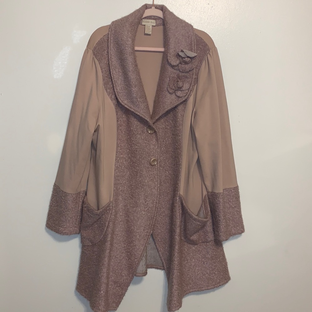 Through the Country Door wool blend exaggerated collar longline coat